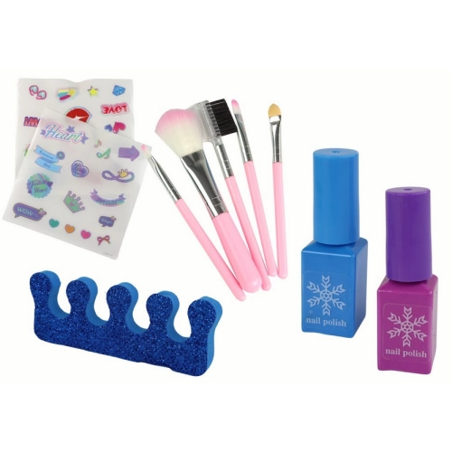 Zestaw Piękności Kosmetyki Do Makijażu Robienie Paznokci W Niebieskim Kuferku 15611